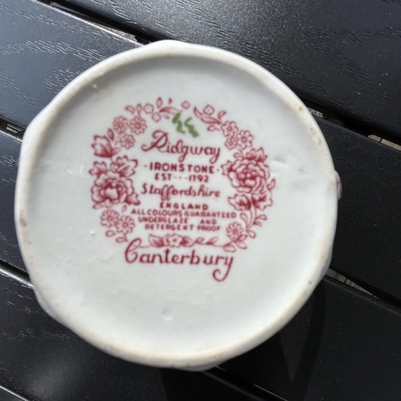 Ridgeway Ironstone Creamer Pitcher Transferware Canterbury England - Picture 6 of 6